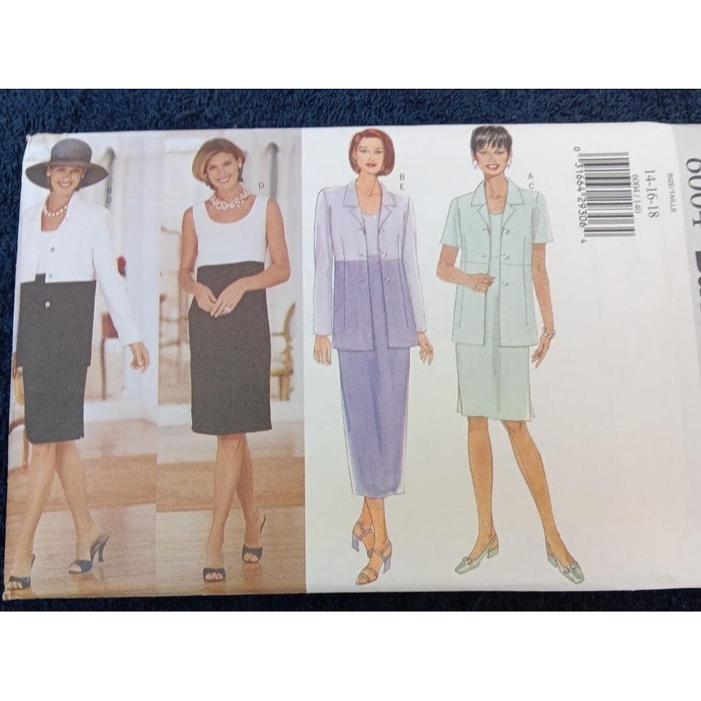Butterick Misses Jacket & Dress Size 8 10 12 Uncut Sewing Pattern #6004-VTG 1999